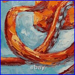 Oils Art Painting Octopus Oil painting Original Decor Canvas Signed octopus art