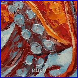 Oils Art Painting Octopus Oil painting Original Decor Canvas Signed octopus art