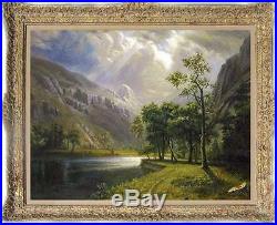 Old Master-Art Antique Oil Painting Landscape Mountain on canvas 30X40
