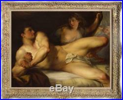 Old Master-Art Antique Oil Painting Portrait male nude on canvas 30x40