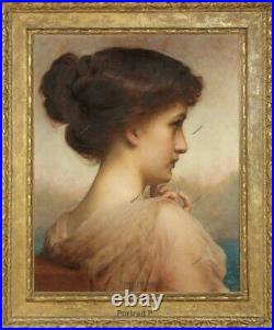 Old Master Art Antique Portrait Woman Adolphe Piot Oil Painting Unframed 24x30