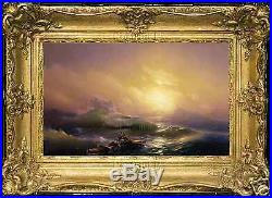 Old Master Art Oil Painting Antique The Ninth Wave Ivan Aivazovsky Canvas 24x36