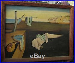 Old Salvador Dali oil on canvas The Persistence of Memory Not a Print Framed