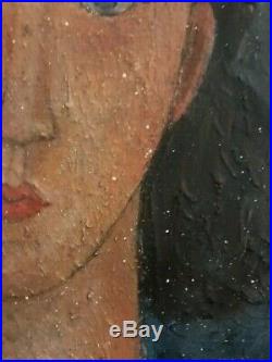 Old oil painting on canvas signed Modigliani