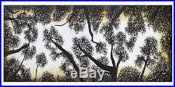 Original Australia Art oil Painting landscape tree forest dreaming aboriginal