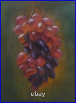 Original Hand Paint Oil Painting on Canvas Grapes 12x16