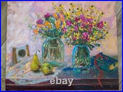 Original Oil On Canvas, Still life, Rose Flowers, Summer, Ukrainian Painting
