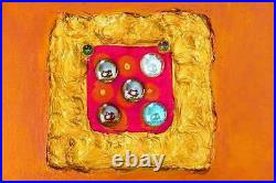 Original Oil Painting Abstract Large Modern Canvas Art Signed framed Wall Jewels