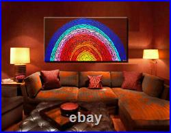 Original Oil Painting Abstract New Art Modern Canvas wall Gold Light Deco Gift