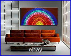 Original Oil Painting Abstract New Art Modern Canvas wall Gold Light Deco Gift