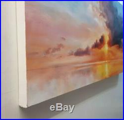 Original Oil Painting, Dazzle, LARGE 100cm x 50cm, Canvas, Sunset, Landscape