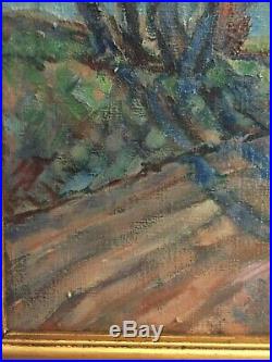 Original Oil Painting Impressionist Landscape Artist Signed RE Cooley 21x29