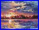 Original-Oil-Painting-Lake-Sunset-collectible-landscape-bright-artwork-01-mv