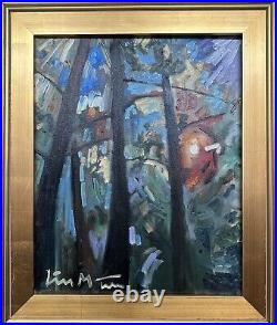 Original Oil Painting Landscape Forest trees Signed Liam Matthew Arizona