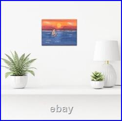 Original Oil Painting On Canvas 6x8 Titled Cast Away Sailboat Painting