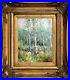 Original-Oil-Painting-on-Canvas-Antique-Gold-Frame-Russian-Forest-Landscape-01-hh