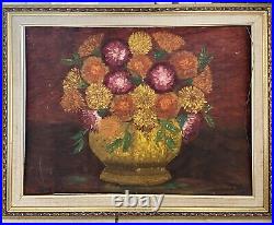 Original Oil Painting on Canvas Signed Maxine Olin Maxo Floral Bouquet