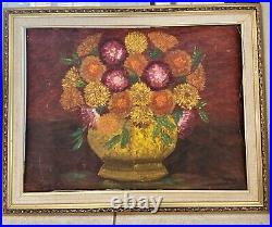 Original Oil Painting on Canvas Signed Maxine Olin Maxo Floral Bouquet