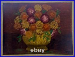 Original Oil Painting on Canvas Signed Maxine Olin Maxo Floral Bouquet