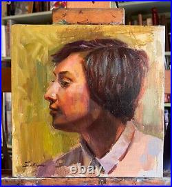 Original Oil Portrait Ukrainian Soviet Art Contemporary Realism Impressionism