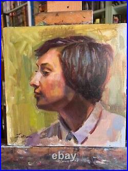 Original Oil Portrait Ukrainian Soviet Art Contemporary Realism Impressionism