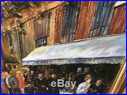 Original Oil on Canvas of Paris street scene. In beautifal gold leaf Frame