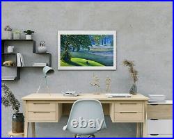 Original Painting Landscape Art Impressionistic Oil Painting Riverside landscape