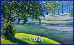 Original Painting Landscape Art Impressionistic Oil Painting Riverside landscape