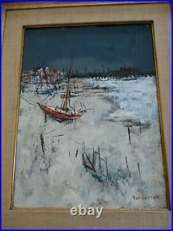 Original Signed Sol Wilson Oil On Canvas Painting The Beach Provincetown Mass