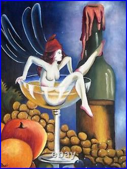 Original Still Life Oil Painting on Canvas Hand Painted Fairy 16 by 20 Inches