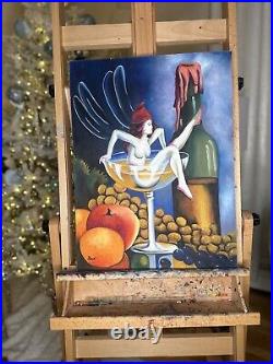 Original Still Life Oil Painting on Canvas Hand Painted Fairy 16 by 20 Inches