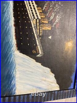 Original USS Titanic Iceburg Oil Painting by Deceased Folk Artist Paul Cleemput
