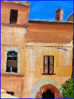 Original oil painting City Monfalcone 12 in x 12 in