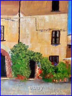 Original oil painting City Monfalcone 12 in x 12 in