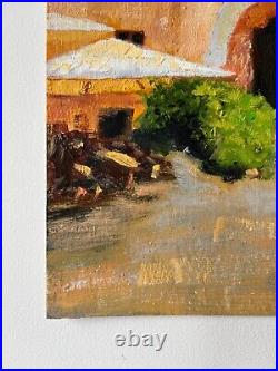 Original oil painting City Monfalcone 12 in x 12 in