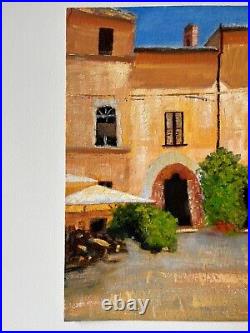 Original oil painting City Monfalcone 12 in x 12 in