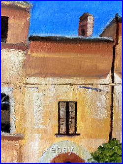 Original oil painting City Monfalcone 12 in x 12 in