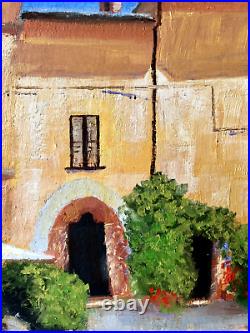 Original oil painting City Monfalcone 12 in x 12 in