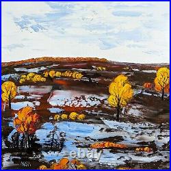 Original oil painting fall landscape 12x12