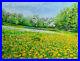 Original-oil-painting-on-canvas-Landscape-Blooming-Yellow-Dandelions-Spring-Art-01-lu