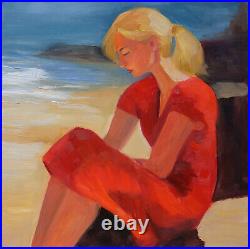 Original oil painting portrait At the seaside 15,715,7 inches for a gift