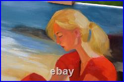 Original oil painting portrait At the seaside 15,715,7 inches for a gift