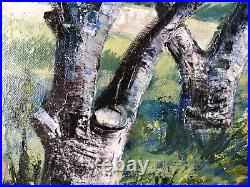 Original painting Spring garden, flowering trees art, oil on canvas spring