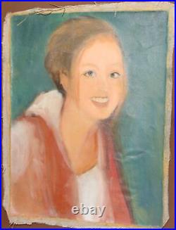 Original realist oil painting girl portrait