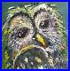 Owl-8x8-Original-Oil-Painting-Animal-Bird-Framed-Art-Protective-Owls-01-ehn