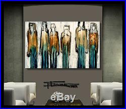 PAINTING ABSTRACT MODERN CANVAS WALL ART Large Framed Signed USA ELOISExxx