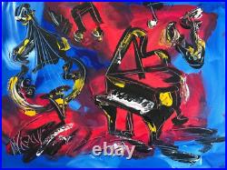 PIANO MUSIC by Mark Kazav Abstract Modern CANVAS Original Oil Painting RYJYT