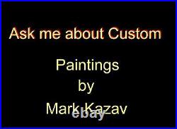 PINK SKY NYCITY ART canvas painting Mark Kazav Original Oil Painting nSDV