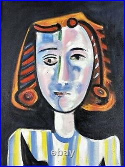 Pablo Picasso (Handmade) Oil on canvas painting signed and stamped Framed