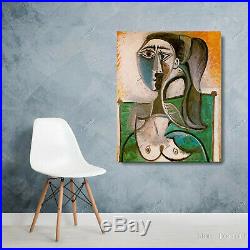 Pablo Picasso Spanish Artist Oil Painting Bust of a Woman Vintage Canvas 24x30
